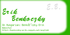 erik benkoczky business card